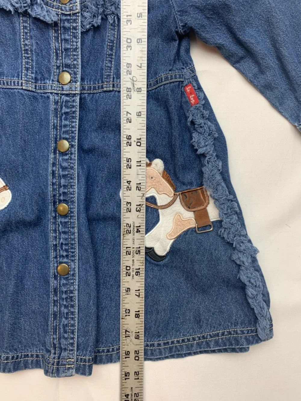 vintage le top 4 t Kids Denim Horse Appliqué Jacket dress Corduroy Collar oshkos
